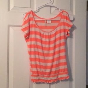 Ruffle bottom, slit on shoulders